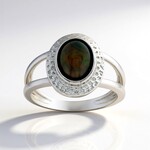 Anello in argento con Opale Mezezo (MONOSONO COLLECTION)