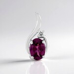 Zawieszka ze srebra rodowanego - Granat magenta