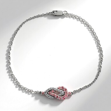 Bracelet en argent et Tourmaline rose du Nigéria