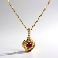 Collana in oro con Rubino Mozambico AAA (CIRARI)