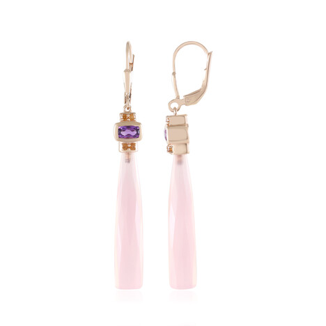 Pinkfarbener Chalzedon-Silberohrringe (KM by Juwelo)