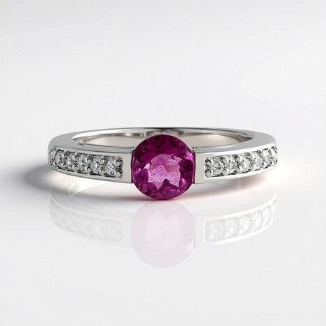 Anello in argento con Fluorite Rosa