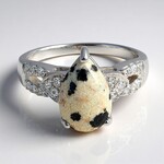 Anello in argento con Diaspro Dalmata