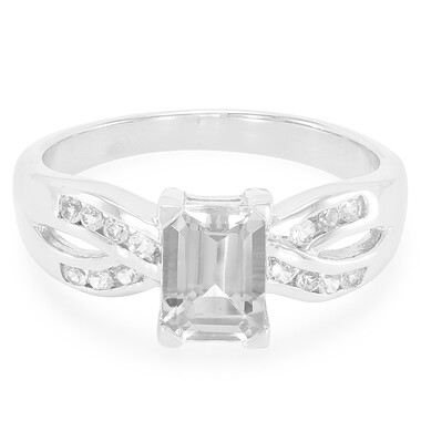 Anello in argento con Goshenite