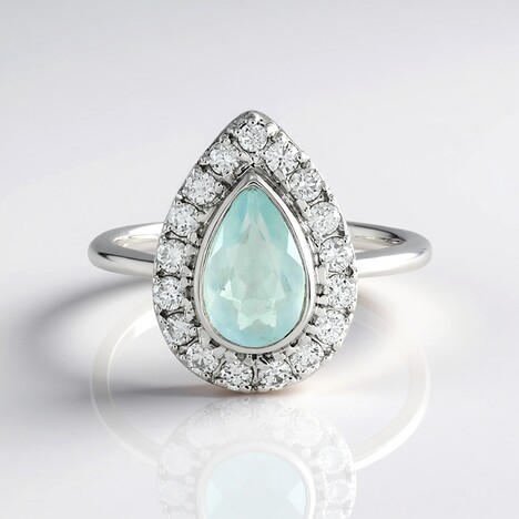 Anello in oro con Opale Paraiba (AMAYANI)