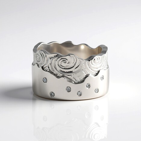 Bague en argent et Diamant I2 (H) (de Melo Essence)