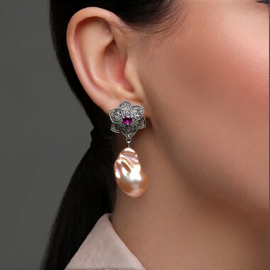 Ming-Perlen-Silberohrringe (Annette classic)