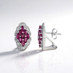 Orecchini in argento con Rodolite