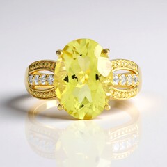 Anello in argento con Quarzo Limone