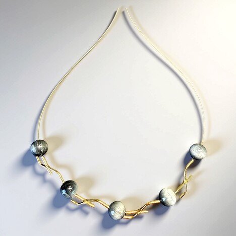Collana in argento con Quarzo Nero Occhio di Gatto