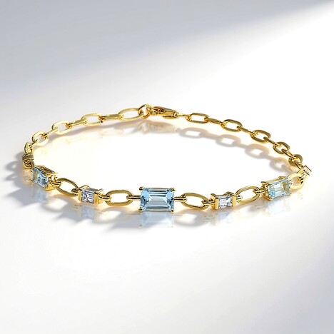 Bracciale in oro con Acquamarina Brasiliana AAA (CIRARI)