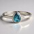 Anello in argento con Cianite Blu Foglia di Tè