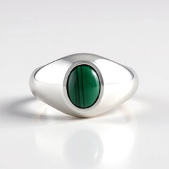 Anello in argento con Malachite