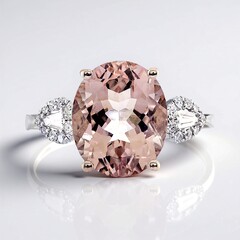 Anello in oro con Morganite AAA