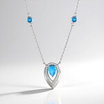 Collana in argento con Apatite Blu Neon