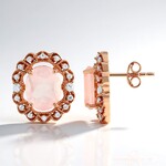 Boucles d'oreilles en argent et Quartz rose