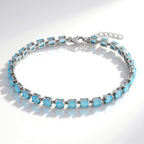 Bracciale in argento con Quarzo blu pastello