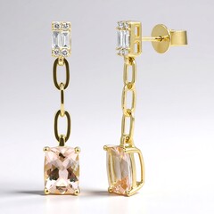 Orecchini in oro con Morganite del Madagascar AAA