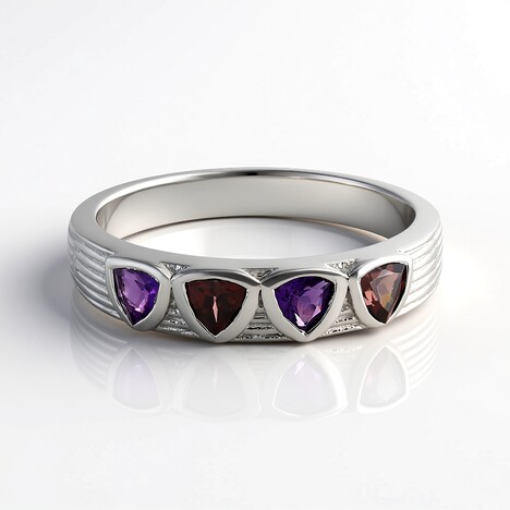 Anello in argento con Ametista Uruguay (SAELOCANA)