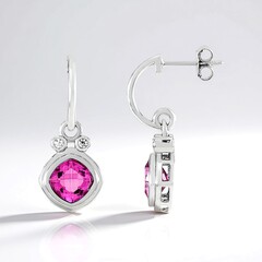 Orecchini in argento con Quarzo Color Rosa