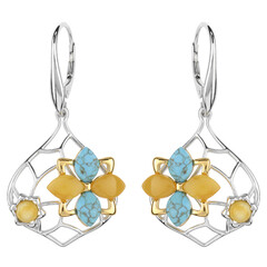Orecchini in argento con Turchese