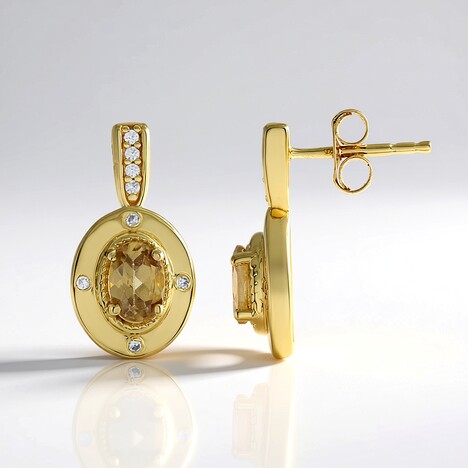 Orecchini in argento con Zircone Champagne