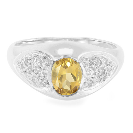 Champagner-Quarz-Silberring