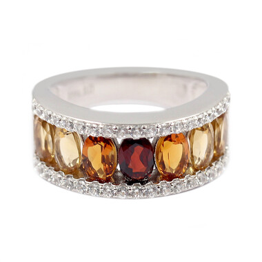 Anillo en plata con Citrino