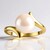 Bague en argent et Perle blanche de culture d'eau douce (TPC)