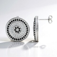 Orecchini in argento con Spinello Nero