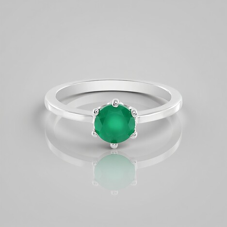 Anello in argento con Onice Verde