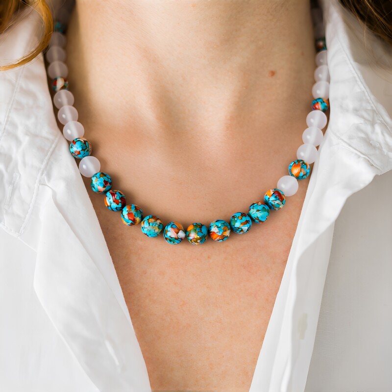 Edelstein-Silberhalskette