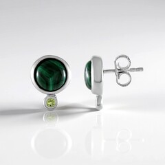 Orecchini in argento con Malachite