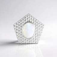 Pendentif en argent et Pierre de Lune arc-en-ciel (MONOSONO COLLECTION)