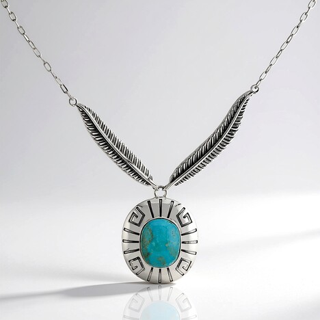 Collana in argento con Turchese Kingman Mohave Blu (Jones Lee)