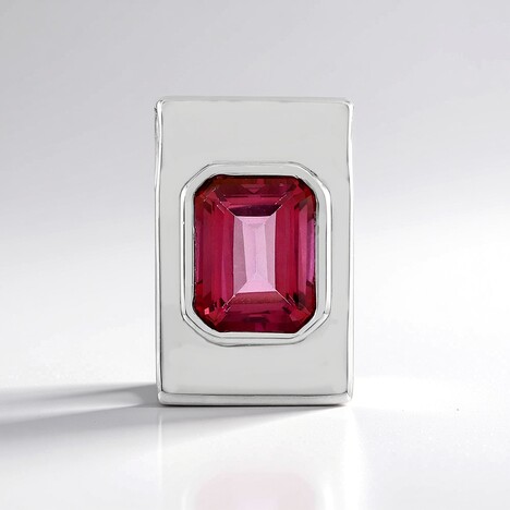 Ciondolo in argento con Topazio Rosa (MONOSONO COLLECTION)