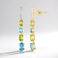 Boucles d'oreilles en argent et Topaze bleu Suisse (de Melo Essence)