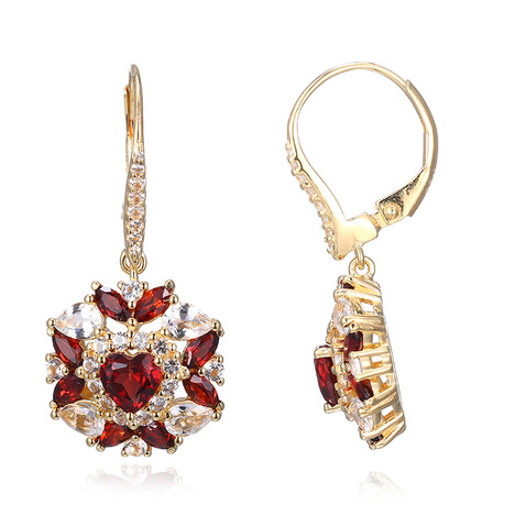 Mosambik-Granat-Silberohrringe