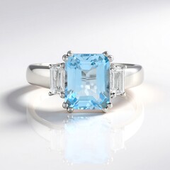 Anello in argento con Topazio Blu Cielo