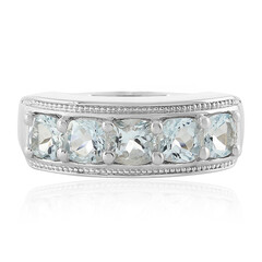 Anillo en plata con Aguamarina