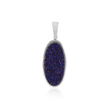 Lavendel-Glitzer-Achat-Silberanhänger