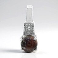 Colgante en plata con Ojo de tigre rojo