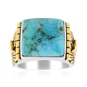 Zilveren ring met een Blauwe Kingman Mohave Turkoois (Jones Lee)