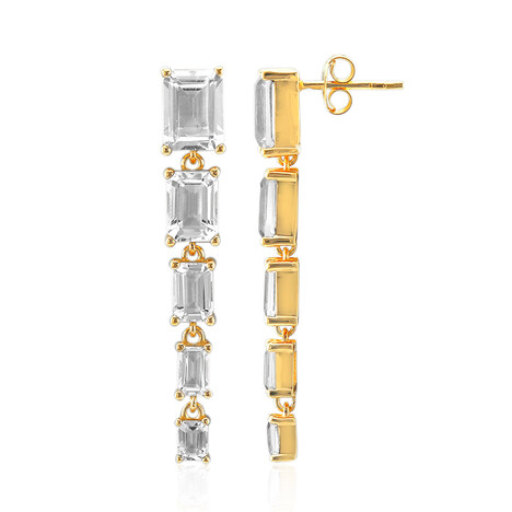 White Topaz Silver Earrings