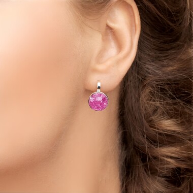 Cobalt Calcite Silver Earrings (Bali Barong)