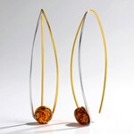 Orecchini in argento con Ambra Baltica Cognac (dagen)