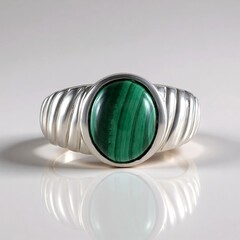 Anello in argento con Malachite