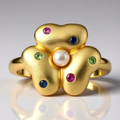 Anello in oro con Perla Akoya (Michelle Albala)