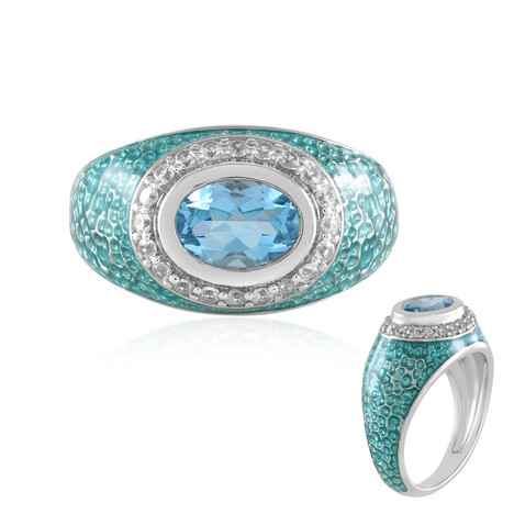 Zilveren ring met een Zwitsers-blauwe topaas (Adela Silber)