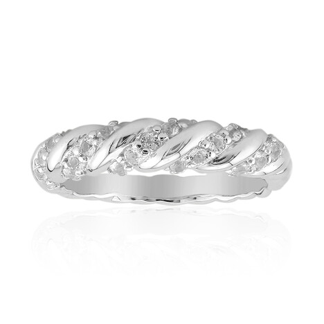 Weißer Topas-Silberring